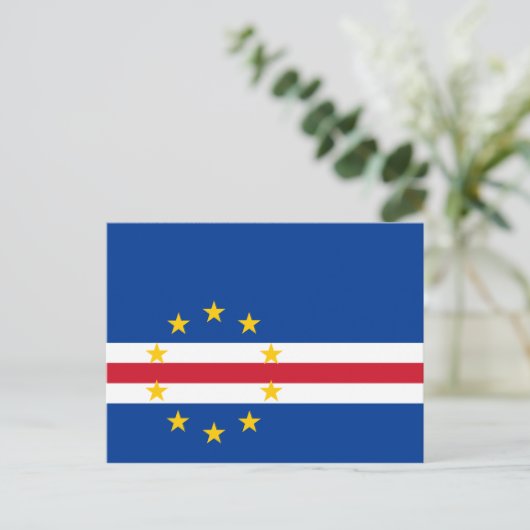 Briefkaart Kaapverdië-vlag (Staand voorkant)