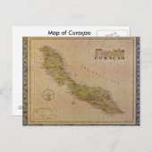 Briefkaart Kaart Curaçao (Voorkant / Achterkant)