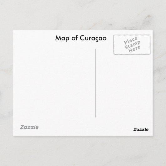 Briefkaart Kaart Curaçao (Achterkant)