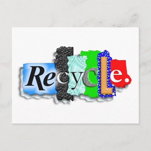 Briefkaart: Kaart: "RECYCLEN" Briefkaart (Voorkant)