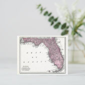 Briefkaart:  Kaart van Florida, 1921 (Staand voorkant)