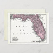 Briefkaart:  Kaart van Florida, 1921 (Voorkant / Achterkant)