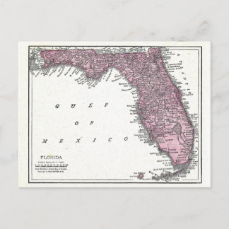 Briefkaart:  Kaart van Florida, 1921