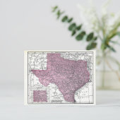 Briefkaart:  Kaart van Texas, 1921 (Staand voorkant)