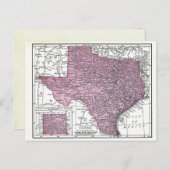Briefkaart:  Kaart van Texas, 1921 (Voorkant / Achterkant)