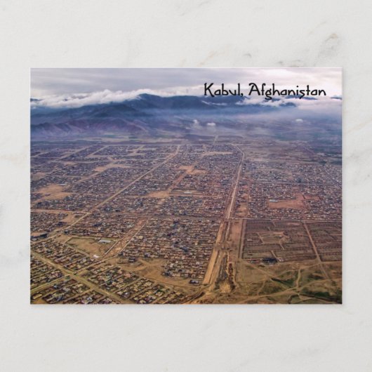 Briefkaart: Kaboel van bovenaf Briefkaart (Voorkant)