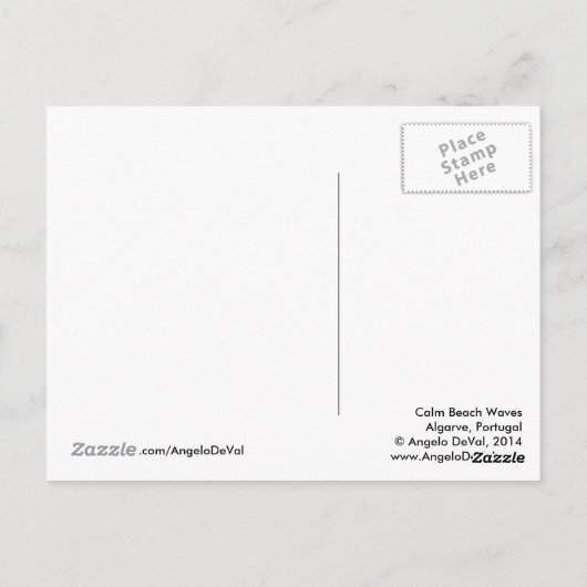 Briefkaart: Kalm aan de strand. Algarve Portugal Briefkaart (Achterkant)