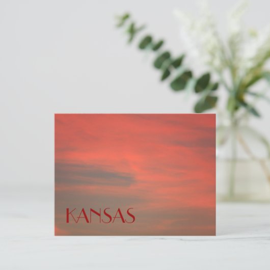 Briefkaart KANSAS Red Sky (Staand voorkant)