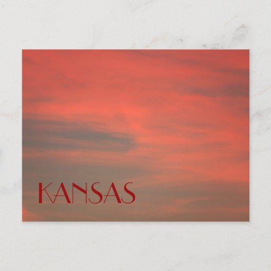 Briefkaart KANSAS Red Sky (Voorkant)