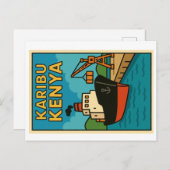  briefkaart - Karibu Kenya (Voorkant / Achterkant)