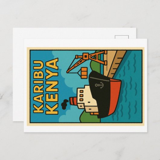  briefkaart - Karibu Kenya (Voorkant / Achterkant)