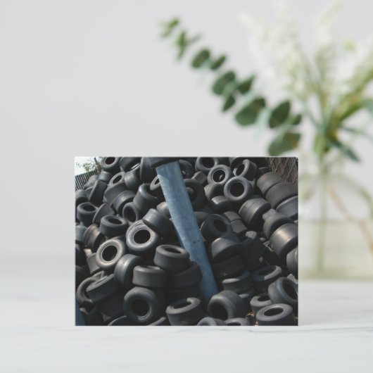 Briefkaart Kart Tires (Staand voorkant)