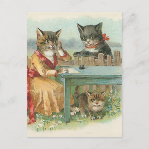  Briefkaart "Kat Familie"