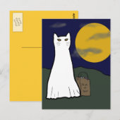Briefkaart Kat van spoky Trick or treat (Voorkant / Achterkant)