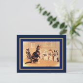 Briefkaart katten op school (Staand voorkant)