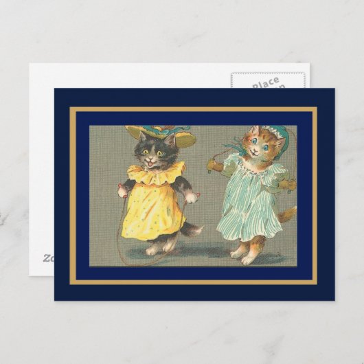 Briefkaart  Katten Overslaan (Voorkant / Achterkant)