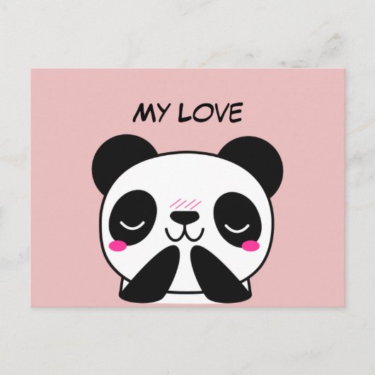 Briefkaart Kawaii Cute Panda (Voorkant)