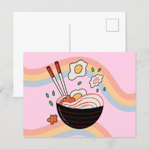Briefkaart Kawaii Noodles