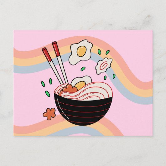 Briefkaart Kawaii Noodles (Voorkant)