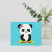 Briefkaart Kawaii Panda (Staand voorkant)