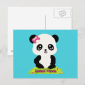 Briefkaart Kawaii Panda (Voorkant / Achterkant)