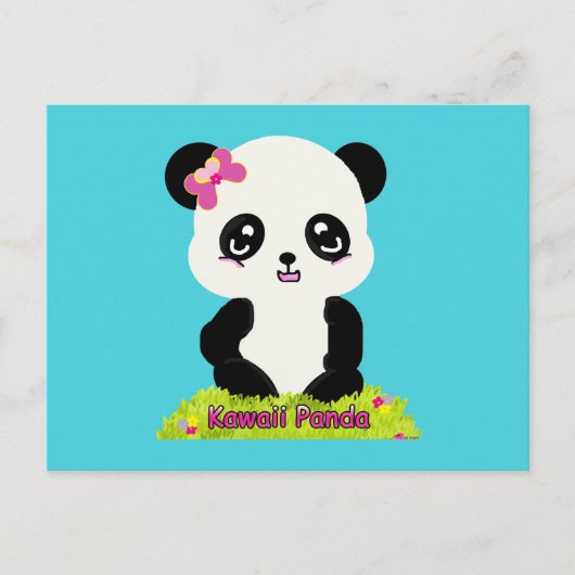 Briefkaart Kawaii Panda (Voorkant)