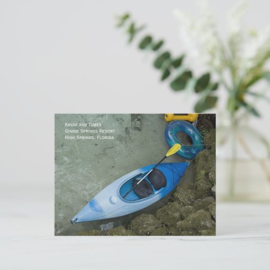 Briefkaart Kayak en Tubes (Staand voorkant)