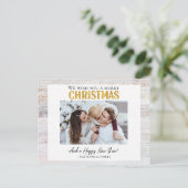 Briefkaart Kerst Familie Custom Photo Card rustiek (Staand voorkant)