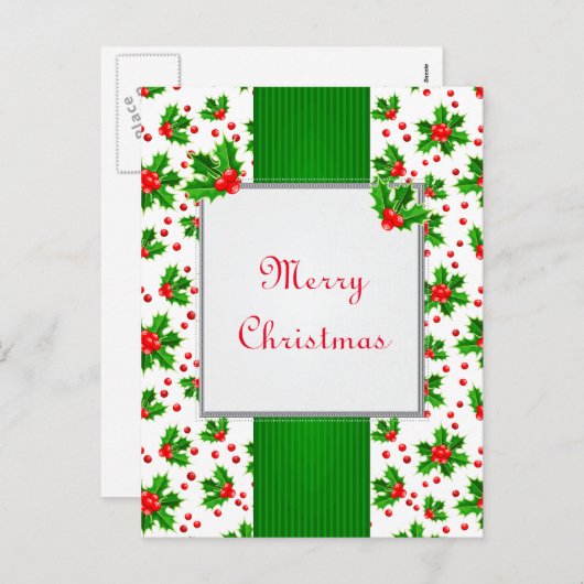 Briefkaart kerstbessen (Voorkant / Achterkant)