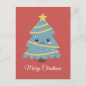 Briefkaart kerstbomen in Kawaii (Voorkant)