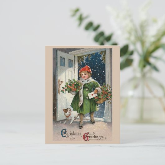 briefkaart "Kerstboodschappen" (Staand voorkant)