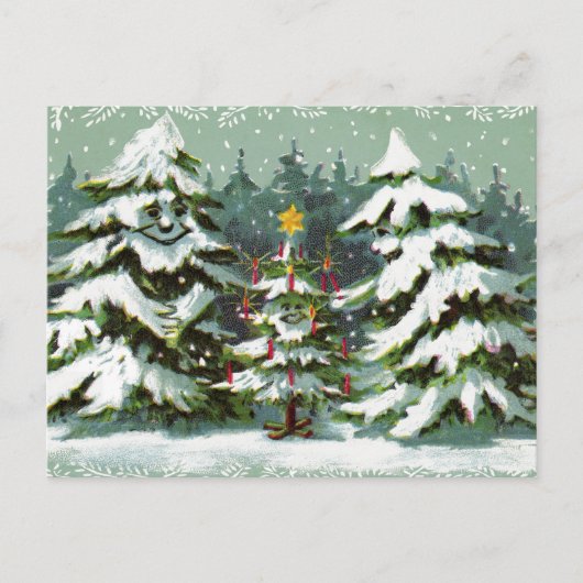 Briefkaart kerstboomfamilie (Voorkant)