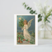 Briefkaart: Kerstengel met kleine boom Briefkaart (Staand voorkant)