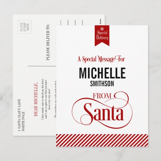 Briefkaart kerstfeestdag in Santa Claus (Voorkant / Achterkant)