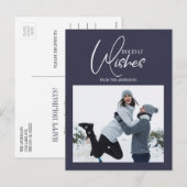 Briefkaart kerstfoto feestdag (Voorkant / Achterkant)