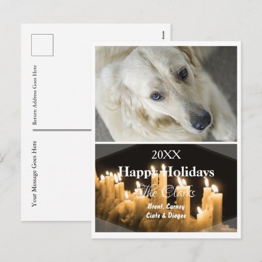 Briefkaart kerstfoto's kaarsen - HAMbWG (Voorkant / Achterkant)