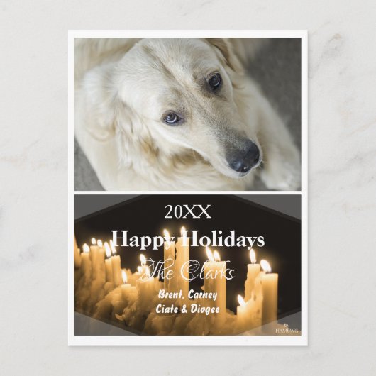 Briefkaart kerstfoto's kaarsen - HAMbWG (Voorkant)