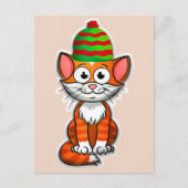 briefkaart kerstkat (Voorkant)