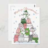 Briefkaart kerstkatten (Voorkant / Achterkant)