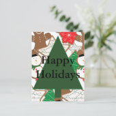 Briefkaart kerstkoekjes (Staand voorkant)