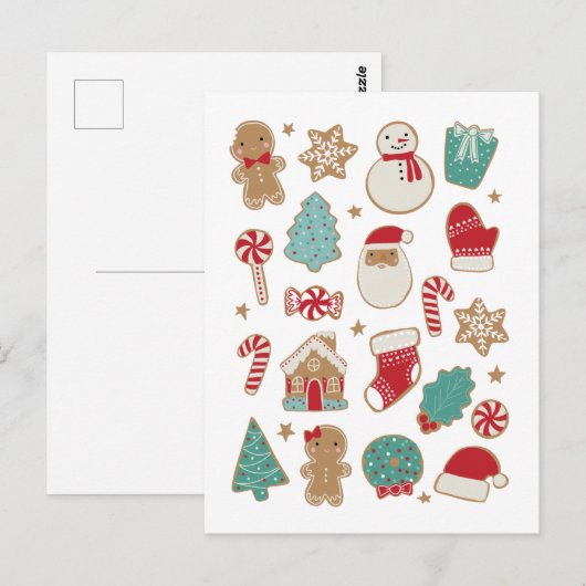 Briefkaart kerstkoekjes (Voorkant / Achterkant)