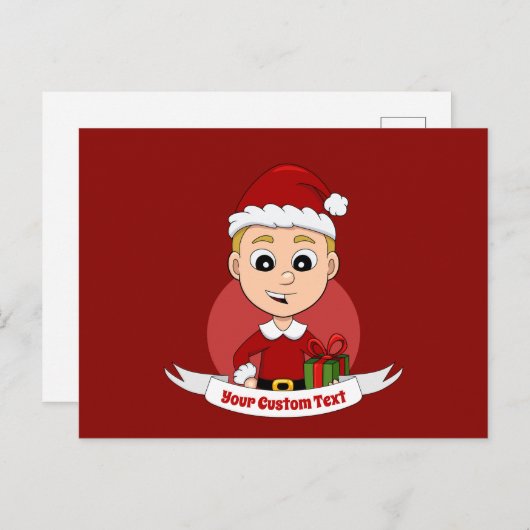 Briefkaart kerstman cartoon (Voorkant / Achterkant)