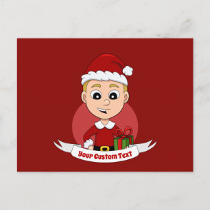 Briefkaart kerstman cartoon