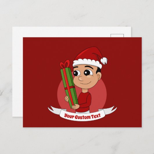 Briefkaart kerstman cartoon (Voorkant / Achterkant)