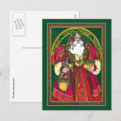 Briefkaart: Kerstman - Kerstman - Zonnewende Feestdagenkaart (Voorkant / Achterkant)