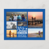 Briefkaart kerstmis blauwe feestdag (Voorkant)
