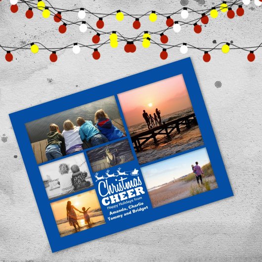 Briefkaart kerstmis blauwe feestdag