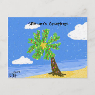 Briefkaart kerstmis Isle SEAson's Greetings