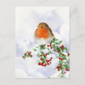 Briefkaart - Kerstmis Robin (Voorkant)