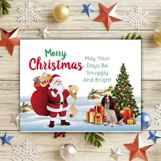 Briefkaart kerstmis Welsh Springer Spaniel